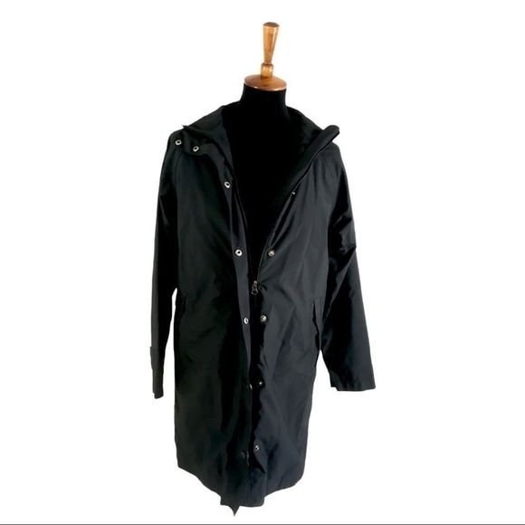 L.L. Bean Black Trench Coat - Picture 3 of 7